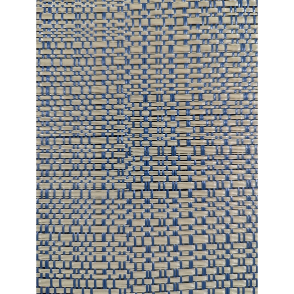 Chilewich Bamboo Woven Placemats Blue Cream Rectangular Set of 2 Table Mats - Picture 3 of 6